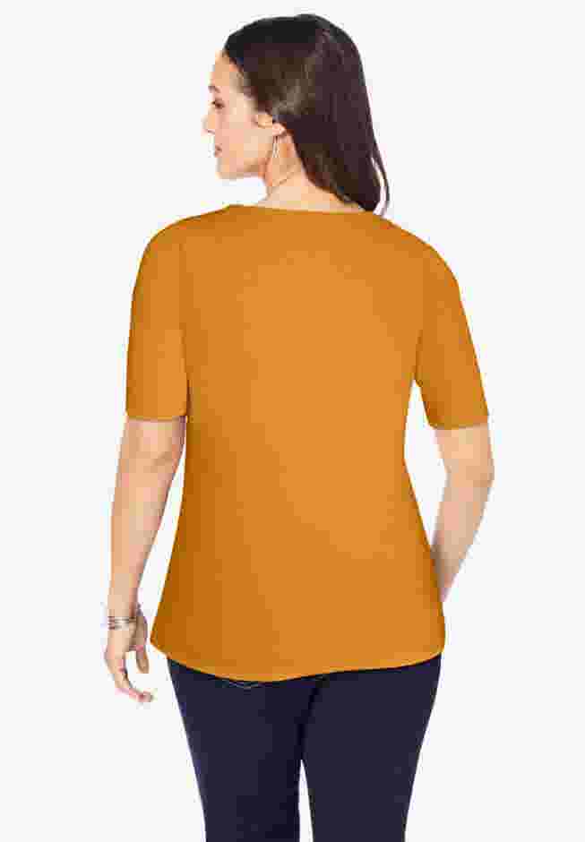 Stretch Cotton Square Neck Tee image number 1