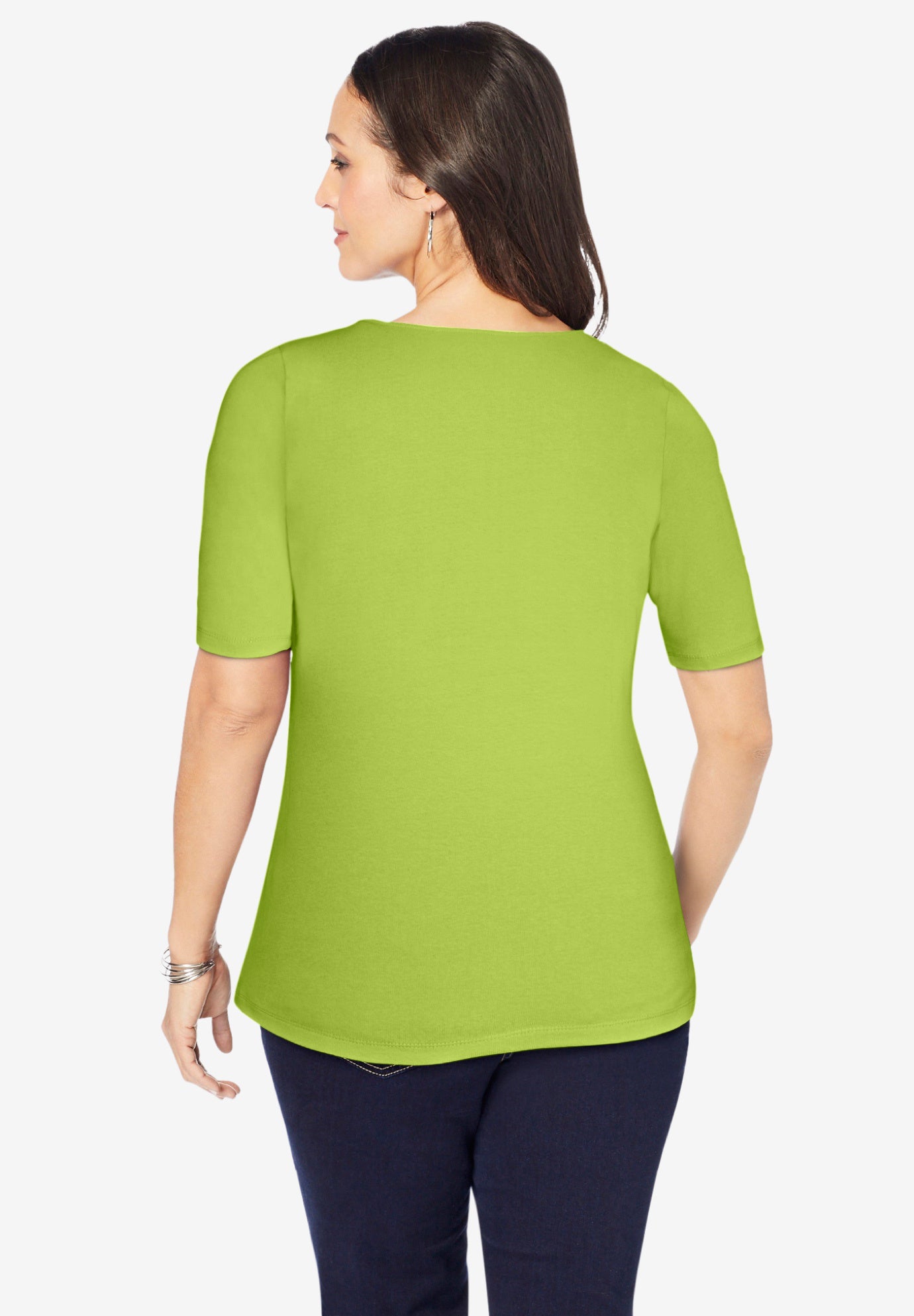 Stretch Cotton Square Neck Tee image number 2