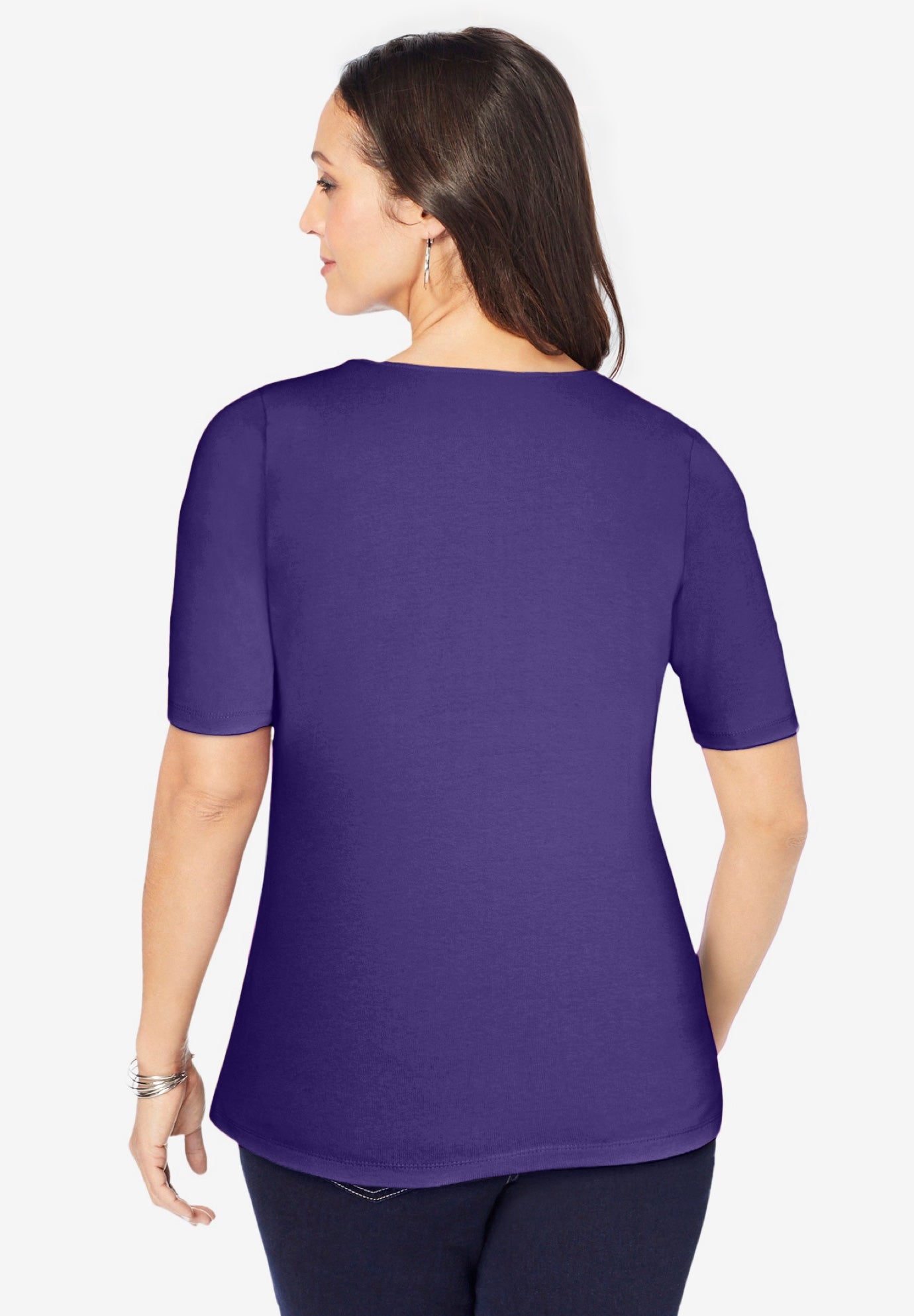 Stretch Cotton Square Neck Tee image number 2