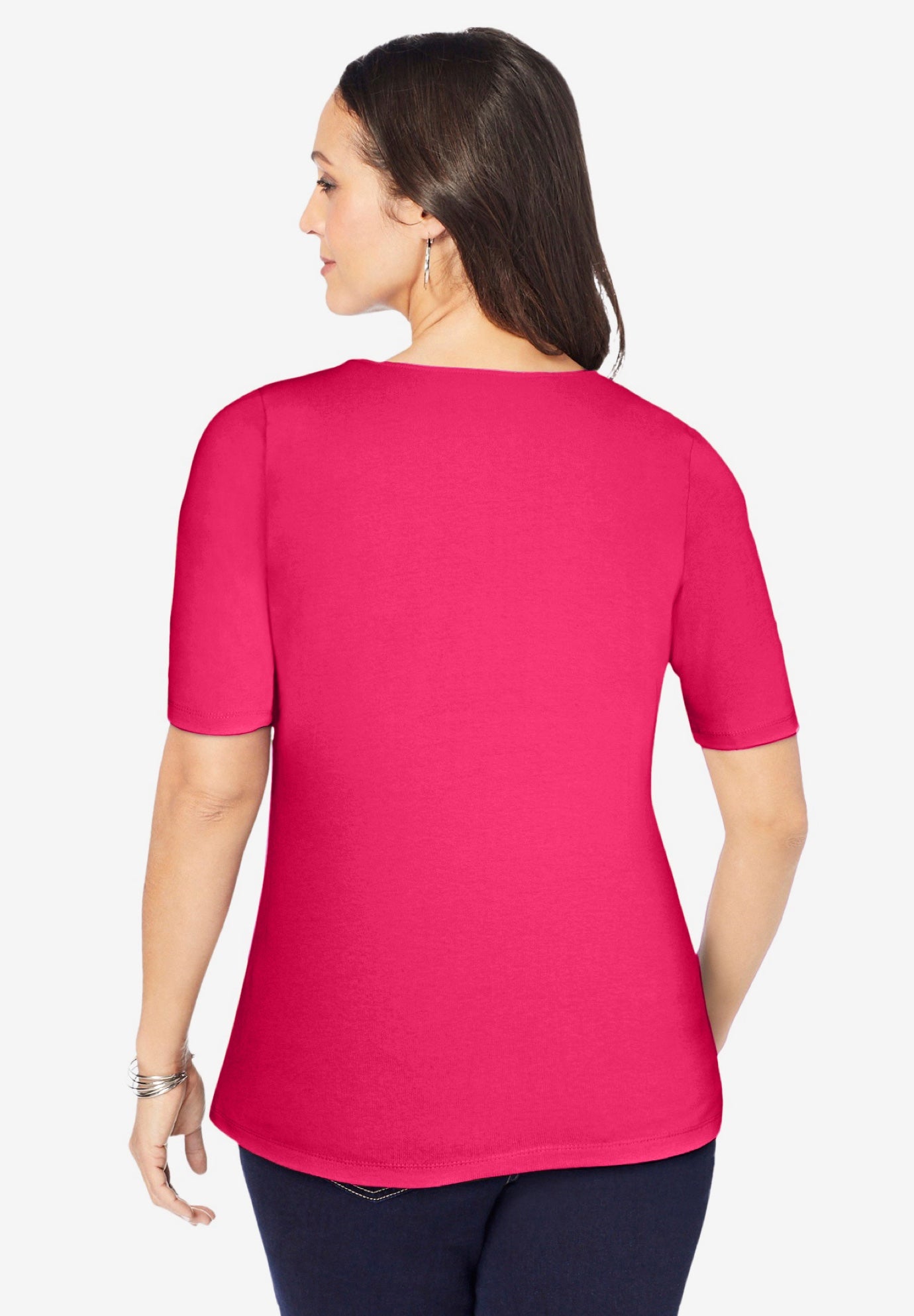 Stretch Cotton Square Neck Tee image number 2