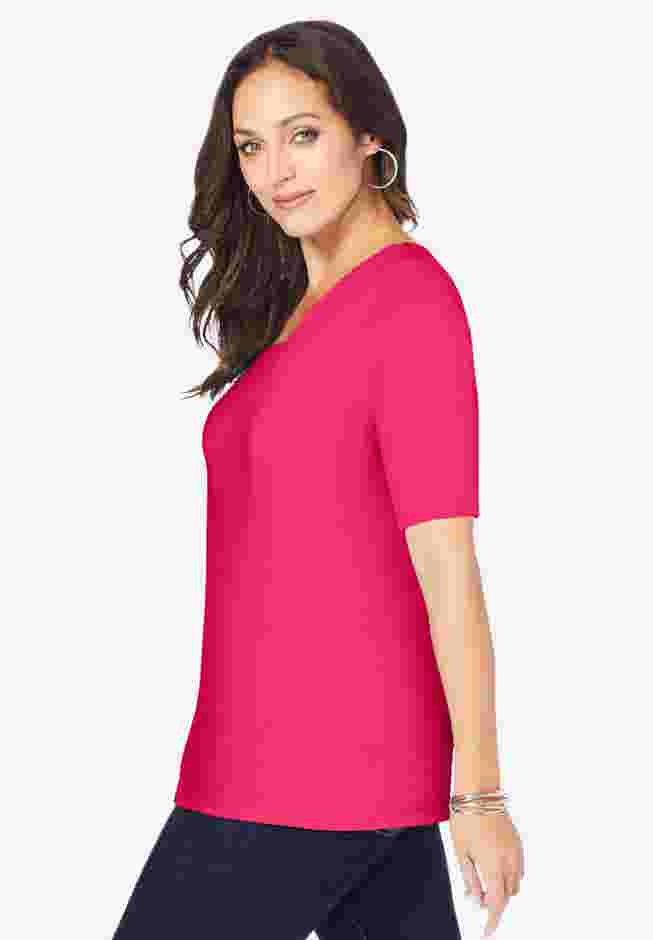 Stretch Cotton Square Neck Tee image number 2