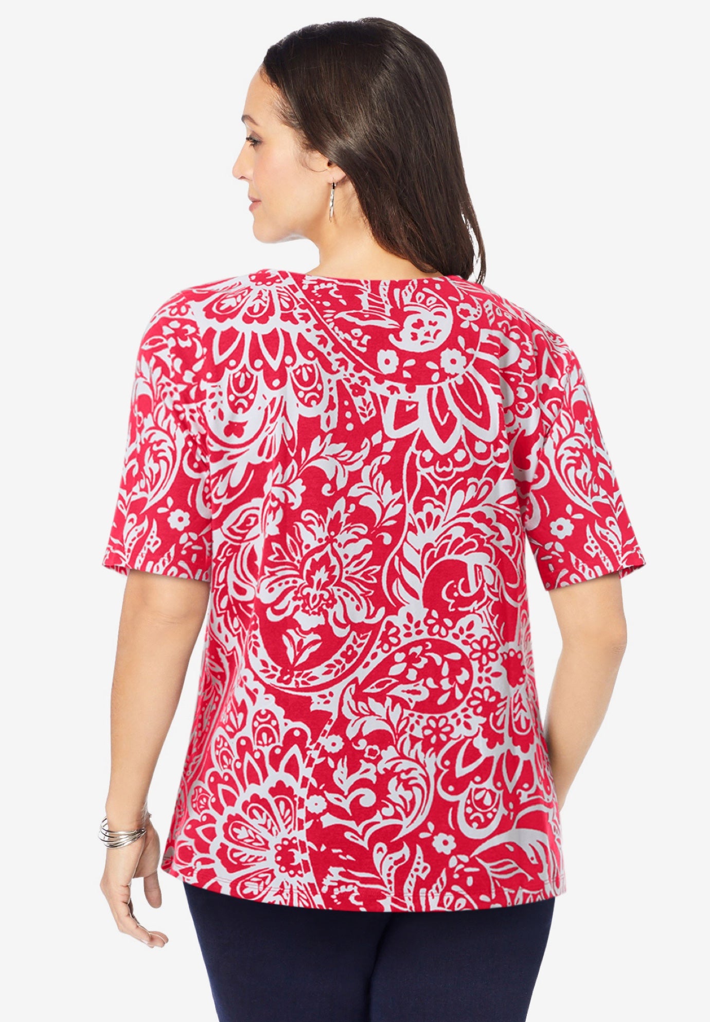 Stretch Cotton Square Neck Tee image number 2