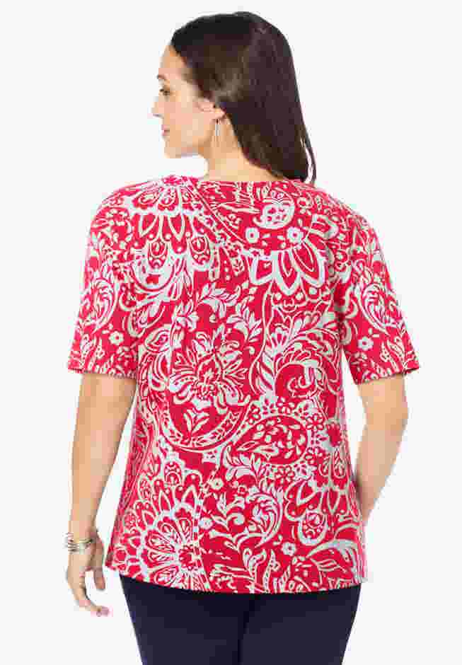 Stretch Cotton Square Neck Tee image number 2