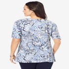 Stretch Cotton Square Neck Tee image number null