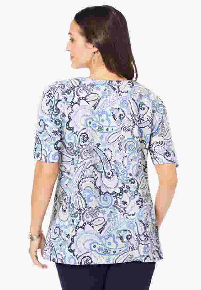 Stretch Cotton Square Neck Tee image number 1