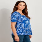 Stretch Cotton Square Neck Tee image number null