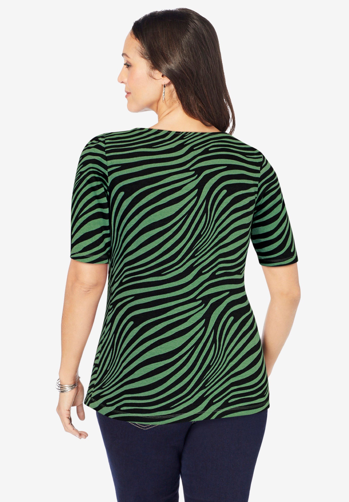 Stretch Cotton Square Neck Tee image number 2