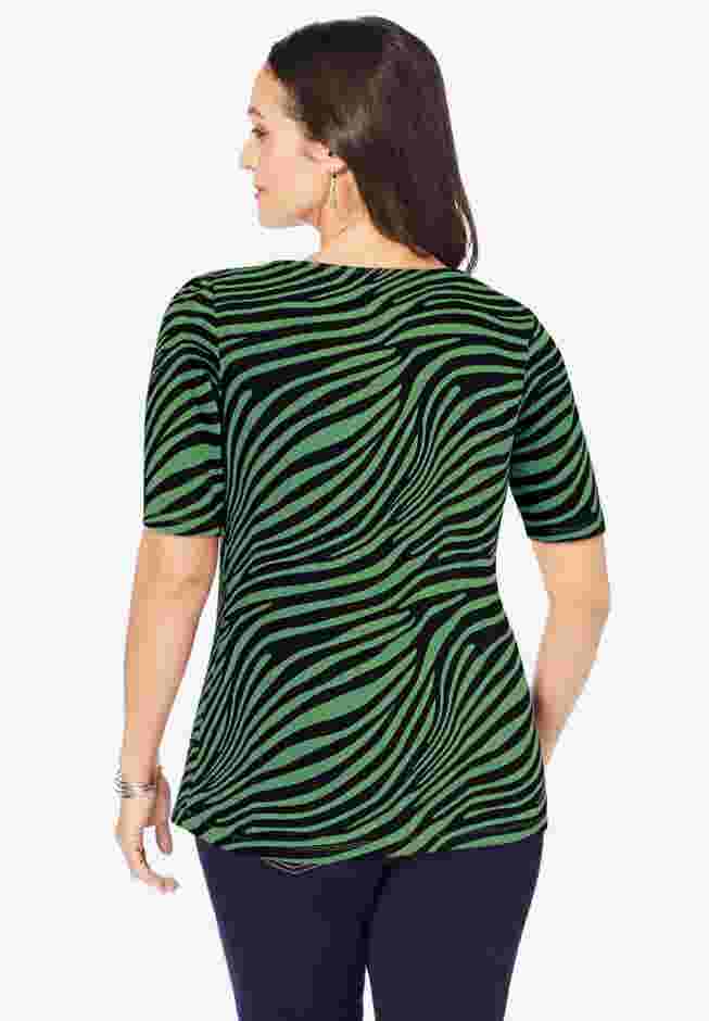 Stretch Cotton Square Neck Tee image number 1