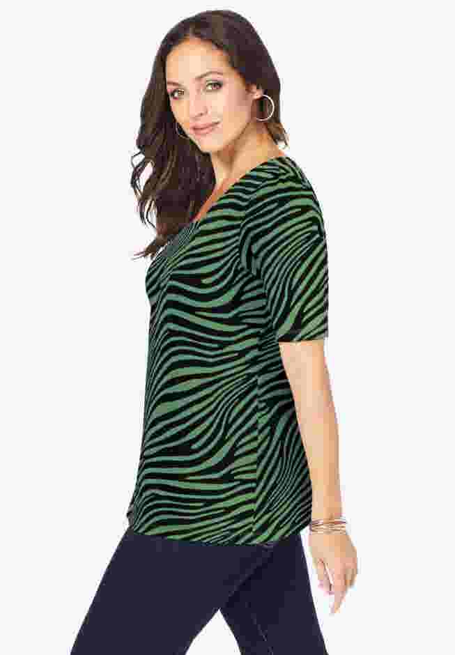 Stretch Cotton Square Neck Tee image number 2