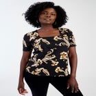 Stretch Cotton Square Neck Tee image number null