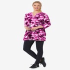 Three-Quarter Sleeve Notch-Neck Tunic image number null