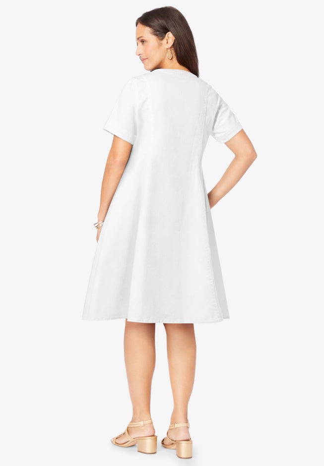 Button Front Denim Dress image number 1