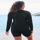 Chlorine Resistant Long-Sleeve Colorblock Swim Tee image number null