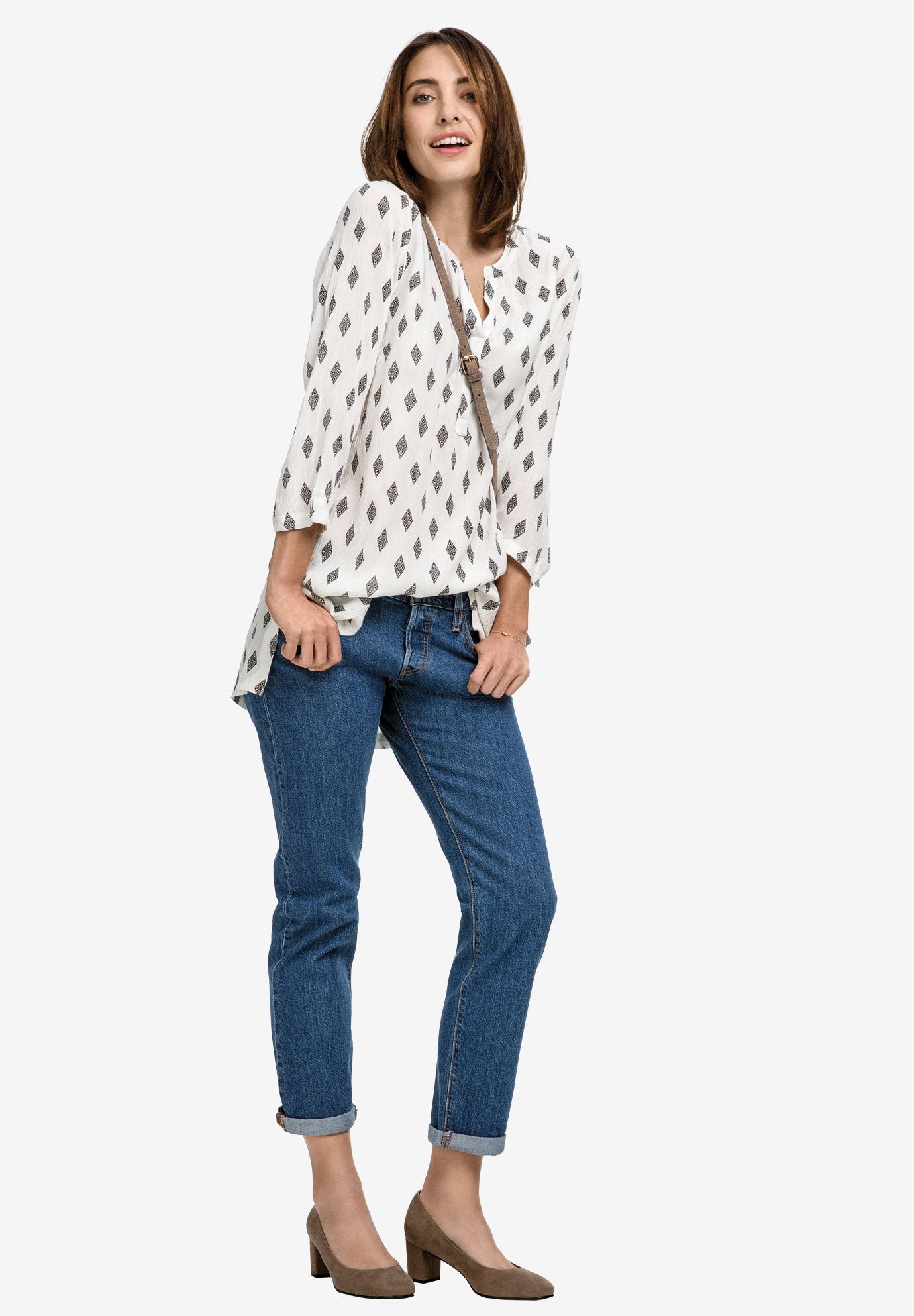 Notch Neck Crinkle Tunic image number 3