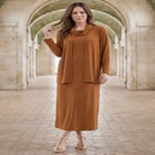 2-Piece Cowlneck Jacket Dress image number null