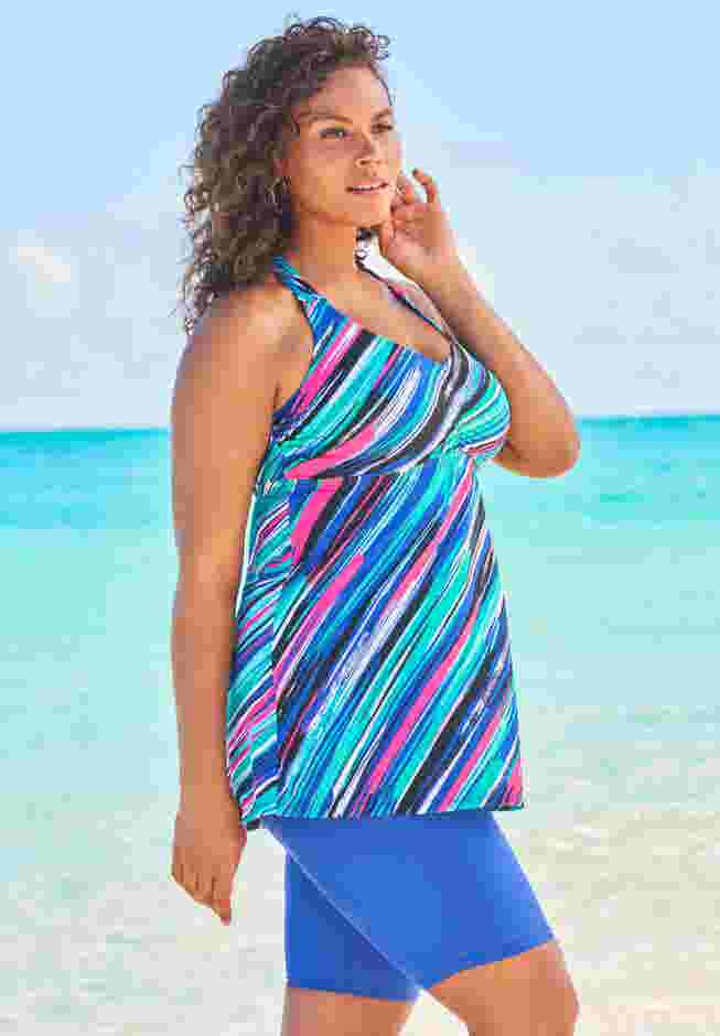 Longer Length Braided Tankini Top image number 4