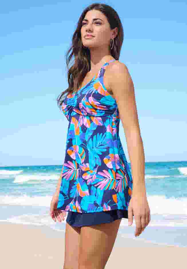 Longer Length Braided Tankini Top image number 2