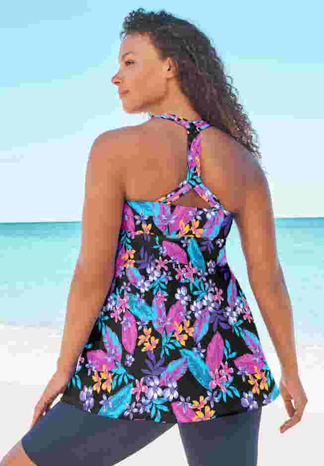 Longer Length Braided Tankini Top image number 1