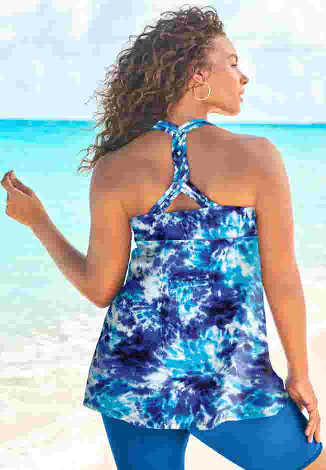 Longer Length Braided Tankini Top image number 1