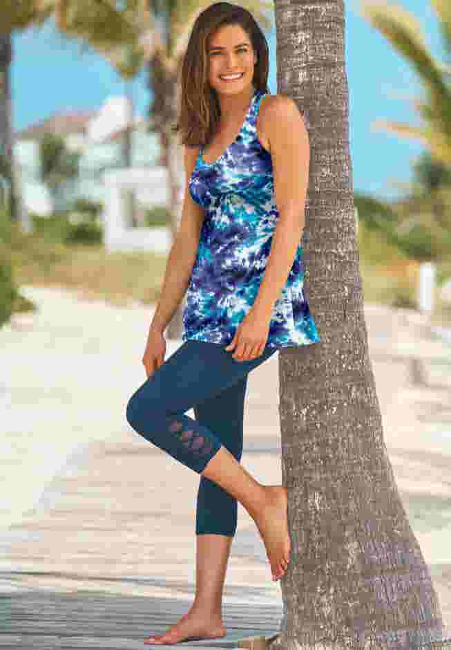 Longer Length Braided Tankini Top image number 2