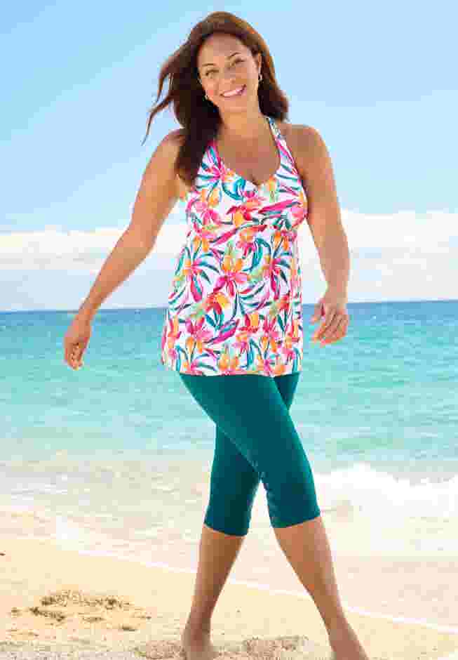 Longer Length Braided Tankini Top image number 0