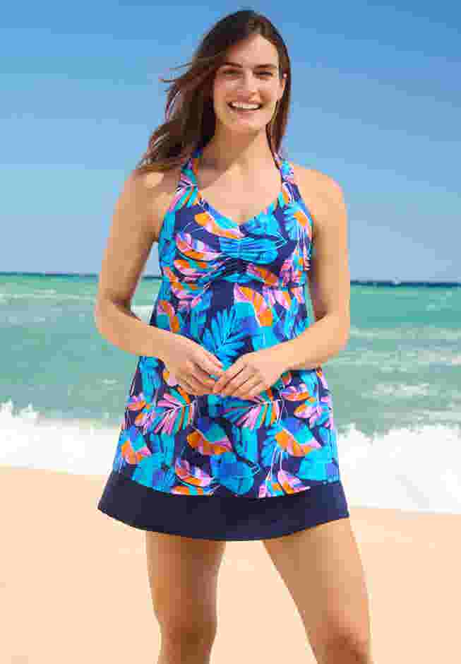 Longer Length Braided Tankini Top image number 0