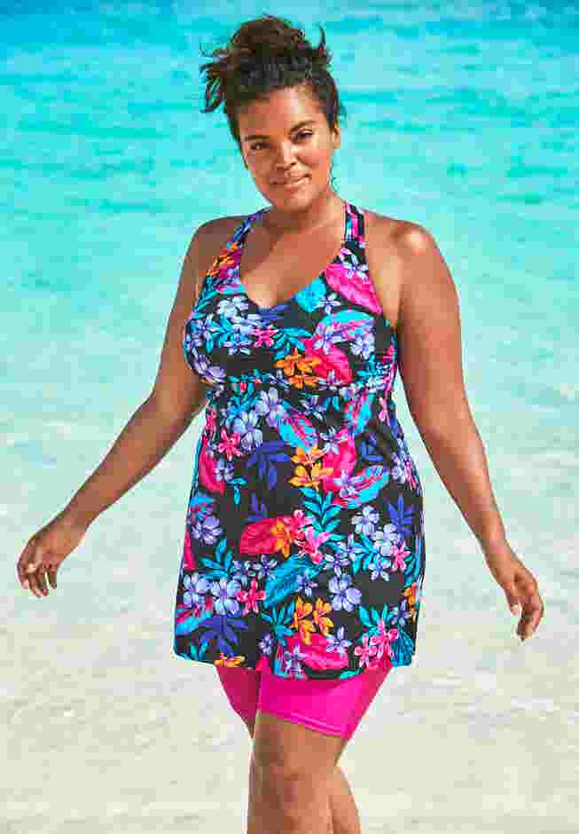 Longer Length Braided Tankini Top image number 0