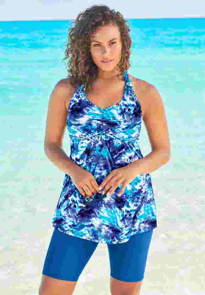 Longer Length Braided Tankini Top image number 0