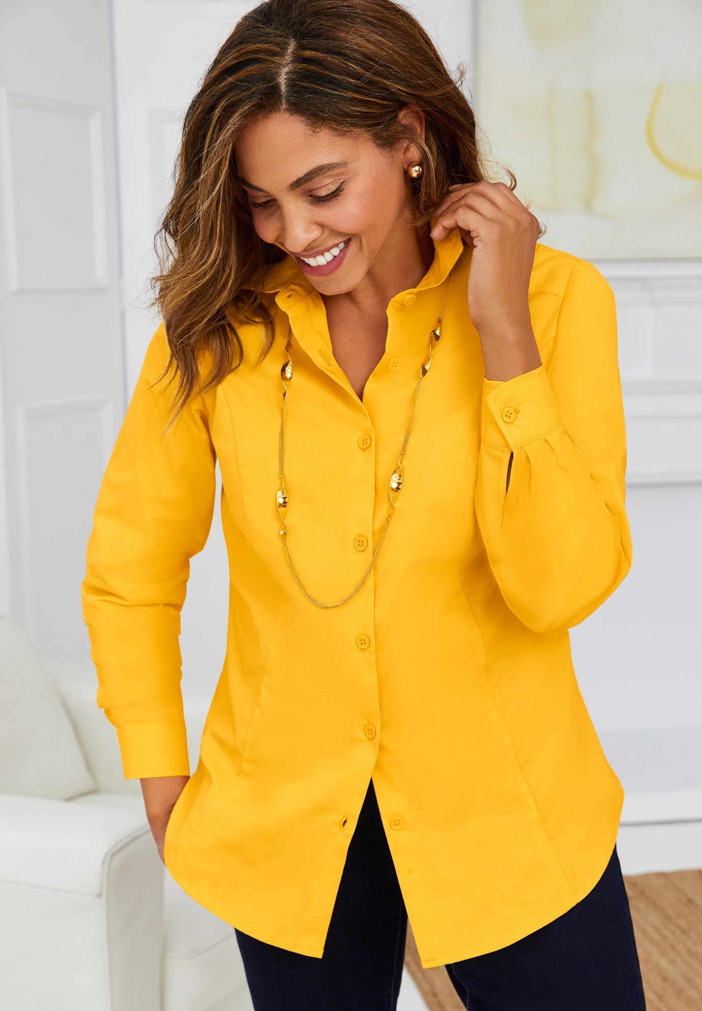 Wrinkle-Free Stretch Poplin Shirt image number 0