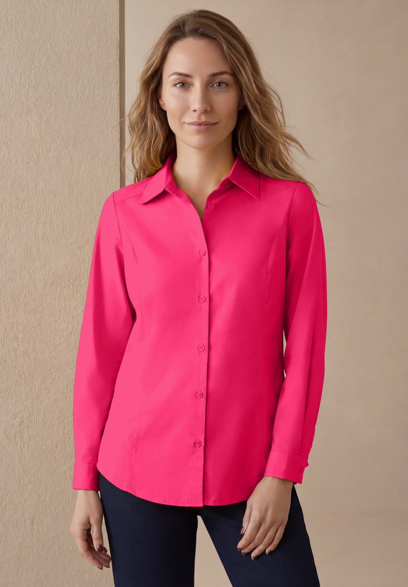 Stretch Cotton Poplin Button Down Shirt image number 0