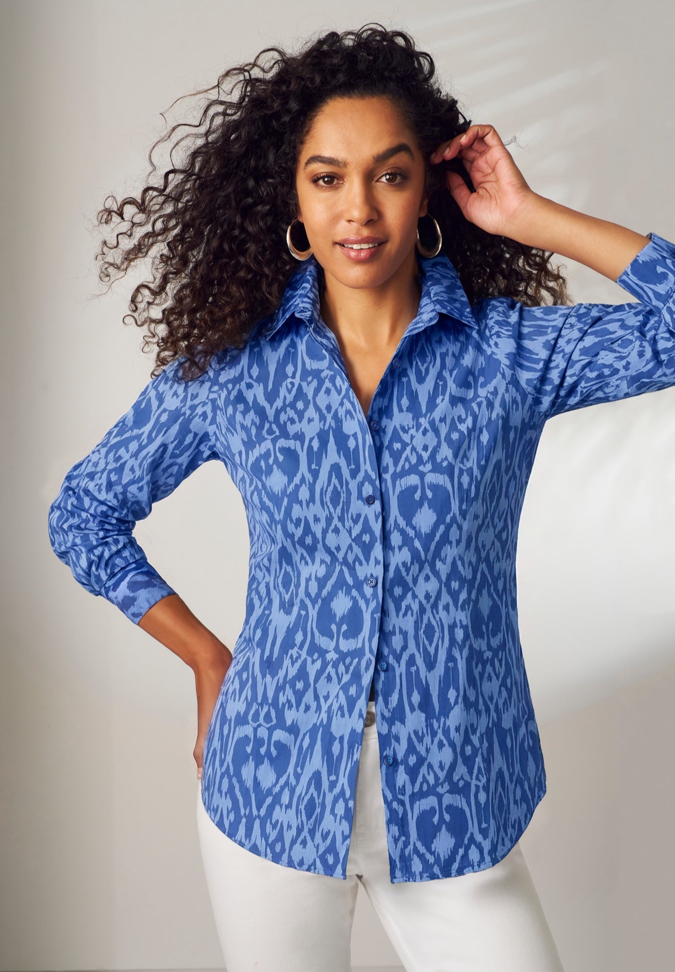 Stretch Poplin Button-Down Shirt image number 0