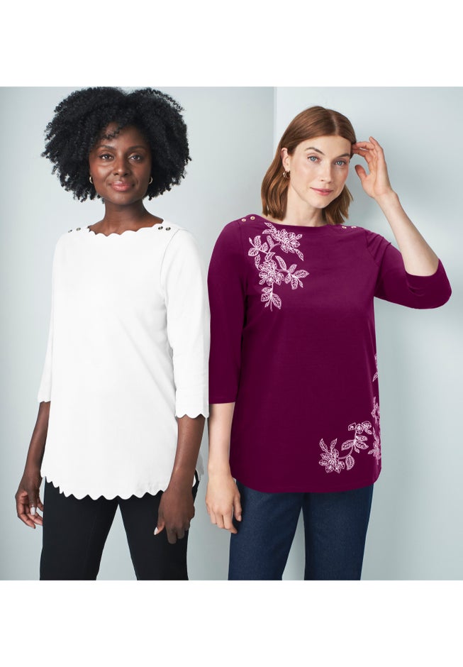 Scallop Boatneck Tunic image number 3