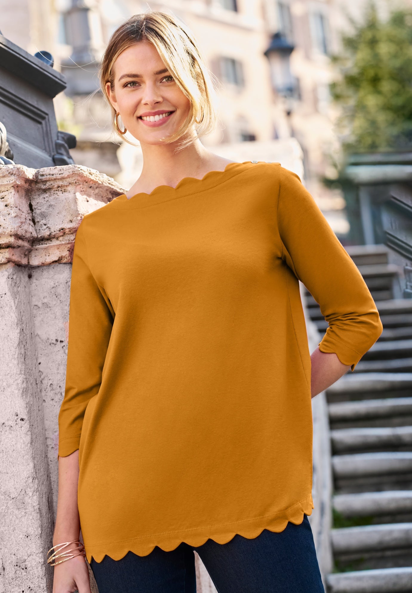 Scallop Boatneck Tunic image number 3