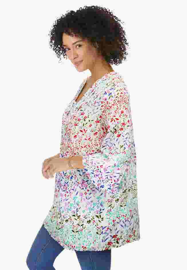 Bell-Sleeve V-Neck Tunic image number 2