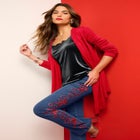 Plus Size Lightweight Handkerchief Hem Cardigan Sweater image number 1