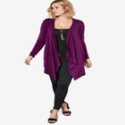 Plus Size Lightweight Handkerchief Hem Cardigan Sweater image number 1
