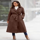 Double-Breasted Long Trench Raincoat image number 0