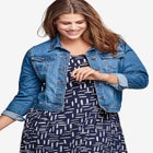 Stretch Knit Scoop Neck Short Sleeve A Line Dress image number null