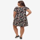 Short Sleeve A-Line Knit Dress image number null