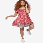 Short Sleeve A-Line Knit Dress image number null