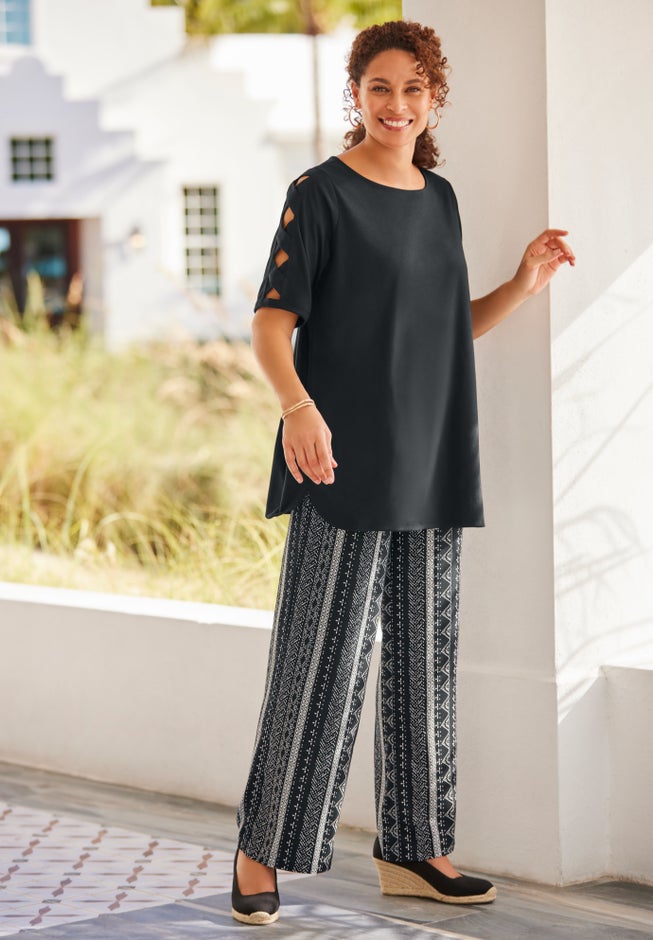 Pull-On Elastic Waist Soft Pants image number 4