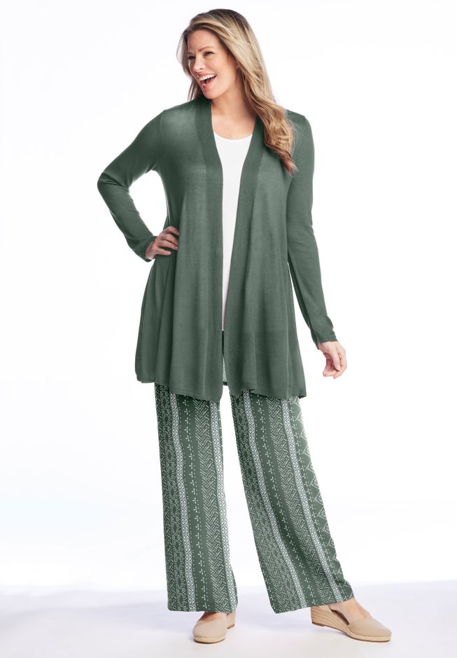 Pull-On Elastic Waist Soft Pants image number 1