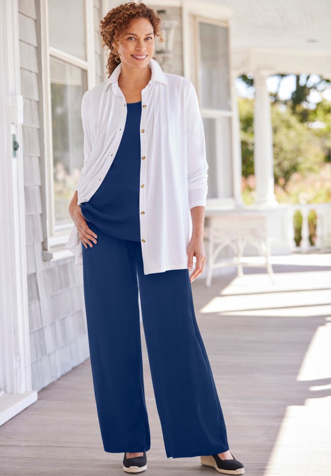 Pull-On Elastic Waist Soft Pants image number 4