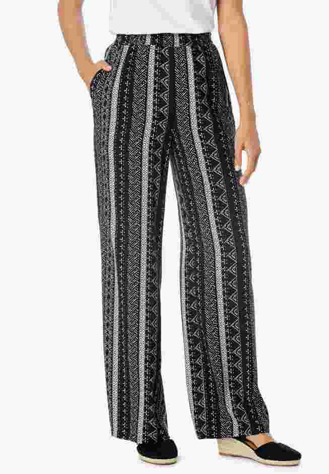Pull-On Elastic Waist Soft Pants image number 1