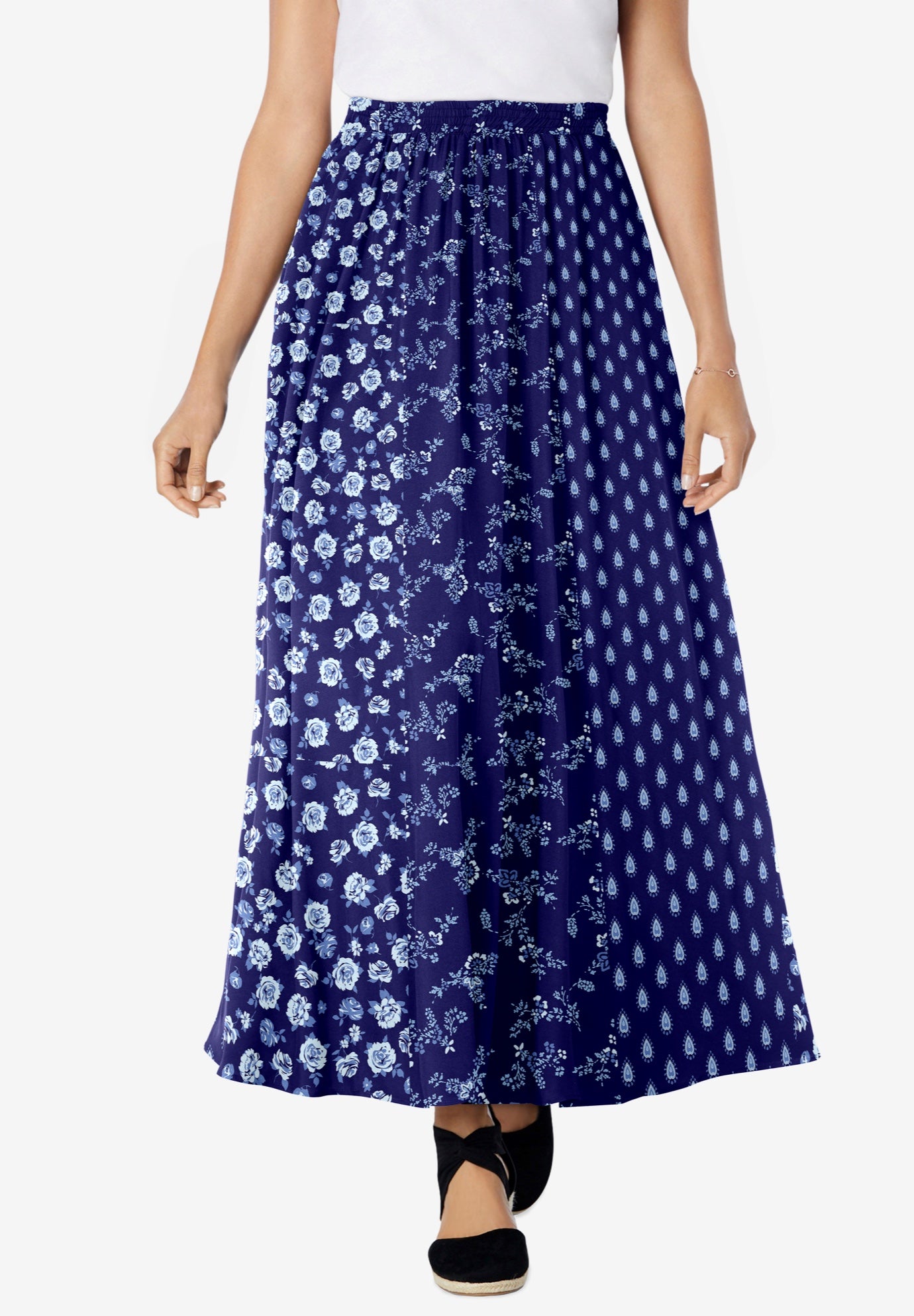 Pull-On Elastic Waist Soft Maxi Skirt image number 0