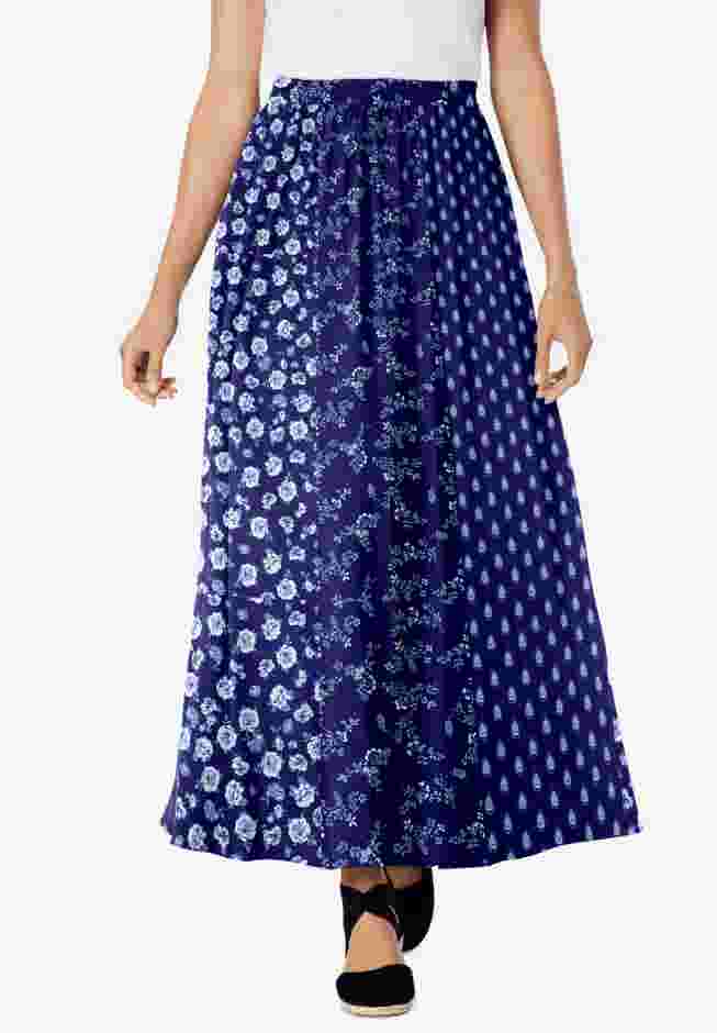 Pull-On Elastic Waist Soft Maxi Skirt image number 0