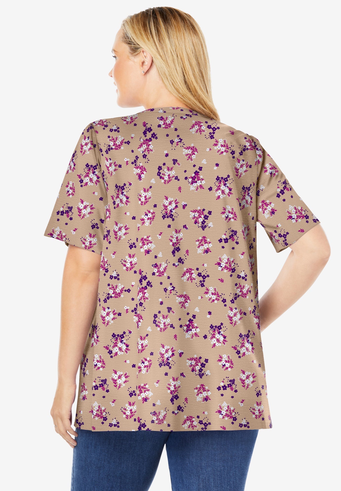 7-Day Layer-Look Elbow-Sleeve Tee image number 1