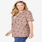 7-Day Layer-Look Elbow-Sleeve Tee image number null