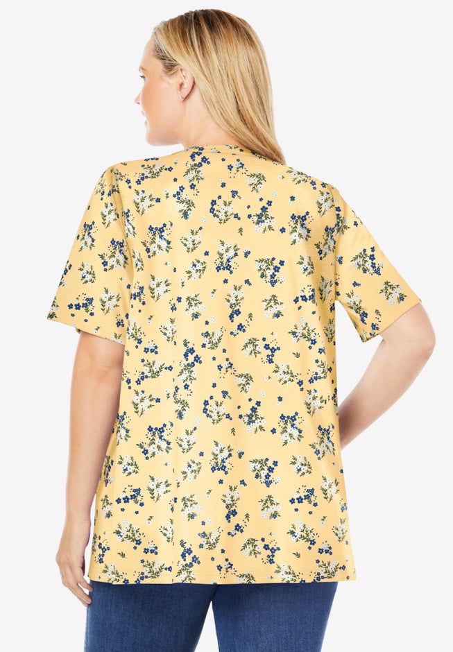 7-Day Layer-Look Elbow-Sleeve Tee image number 1