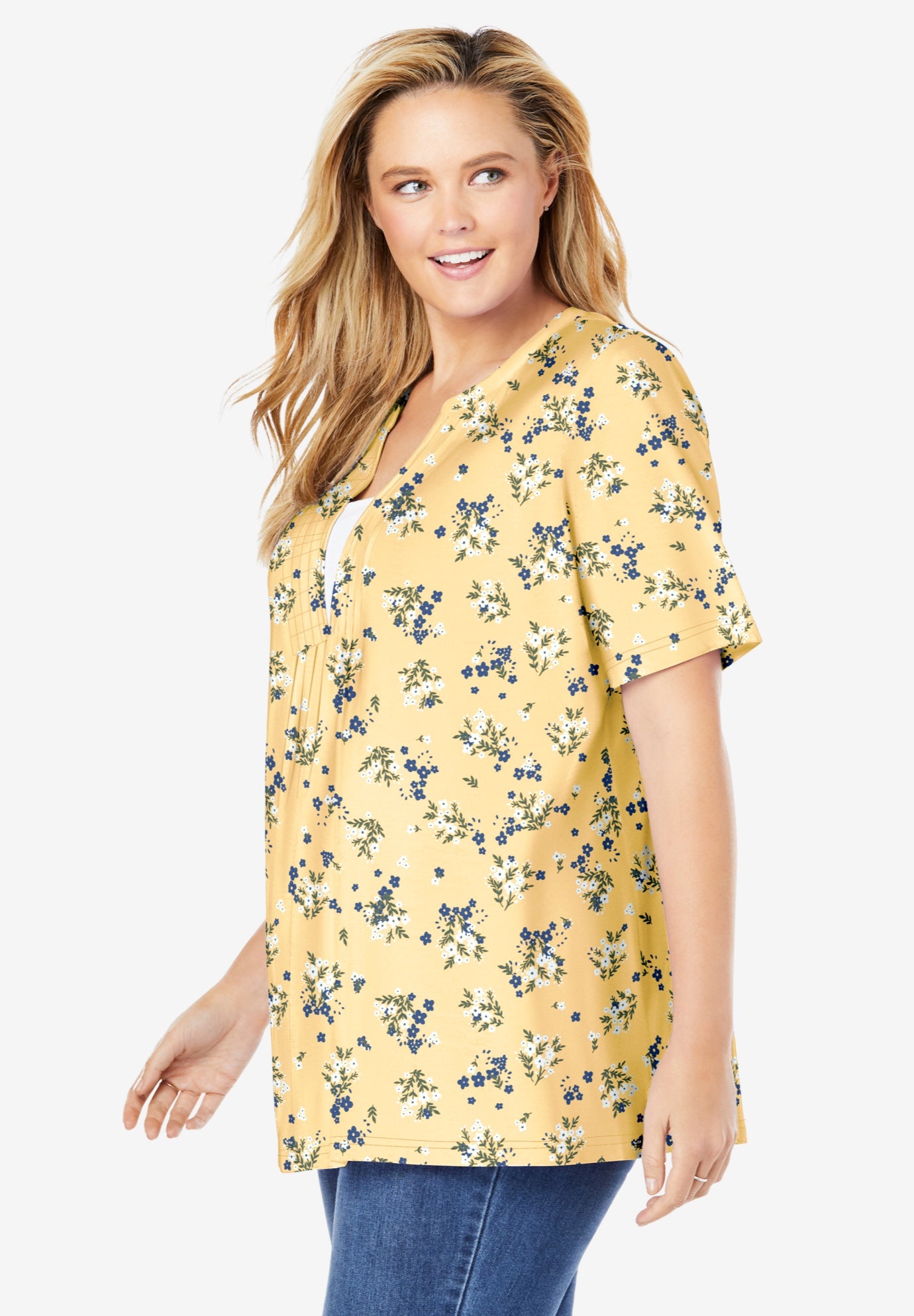 7-Day Layer-Look Elbow-Sleeve Tee image number 2